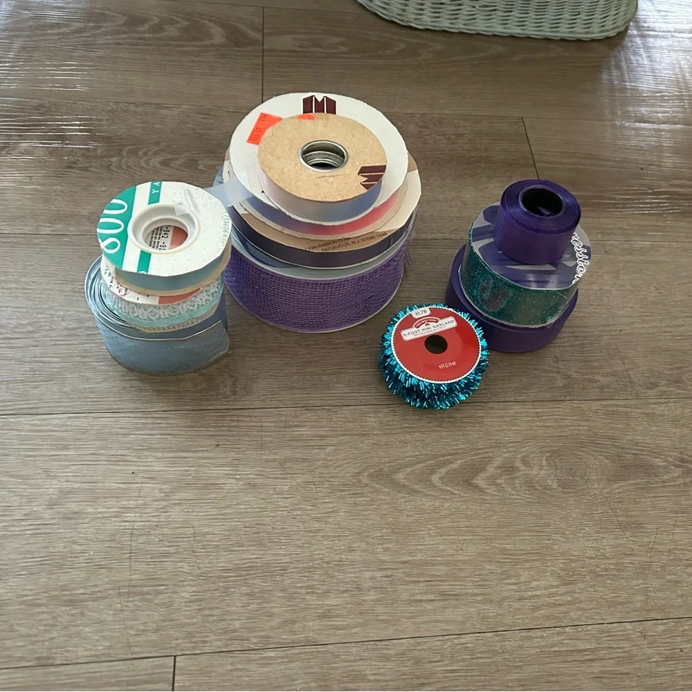 Lot of Assorted Vintage Ribbon for Craft Projects Holidays Gift Wrapping